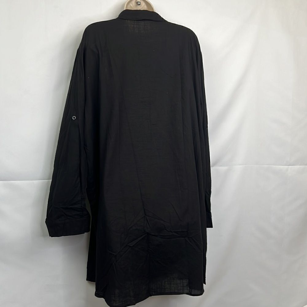 Hotouch black linen shirt dress coverup NWT size XXXL - Picture 8 of 12